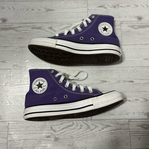 Chuck Taylor All Star Canvas Converse Unisex High-Top Purple Sneakers Sz 5 Women - Picture 10 of 12